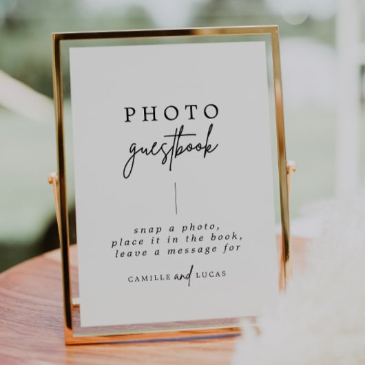 Calligraphy Wedding Foto Guestbook Sign Poster