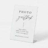 Calligraphy Wedding Foto Guestbook Sign Sockelschild (Vorderseite)