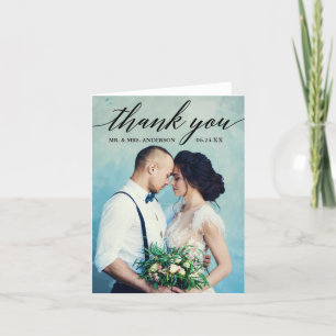 Calligraphy Wedding Foto Hinweis Vielen Dank Karte