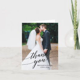 Calligraphy Wedding Foto Overlay Hinweis Dankeskarte