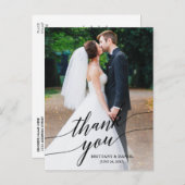 Calligraphy Wedding Foto Overlay Vielen Dank Postkarte (Vorne/Hinten)