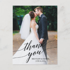 Calligraphy Wedding Foto Overlay Vielen Dank Postkarte