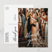 Calligraphy Wedding Foto Script Overlay Vielen Dan Postkarte (Vorne/Hinten)