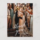 Calligraphy Wedding Foto Script Overlay Vielen Dan Postkarte (Vorderseite)