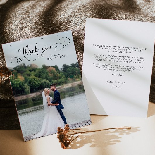 Calligraphy Wedding Foto Vielen Dank Karten