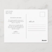Calligraphy Wedding Foto Vielen Dank Postkarte (Rückseite)