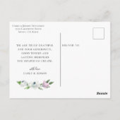 Calligraphy Wedding Foto Vielen Dank Postkarte (Rückseite)