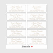 Calligraphy Wedding Guest Address Labels ORDER M/L (Blatt)