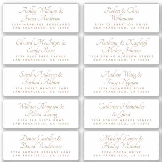 Calligraphy Wedding Guest Address Labels ORDER M/L (Vorderseite)