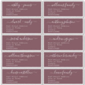 Calligraphy Wedding Guest Address Labels UK Layout (Vorderseite)
