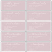 Calligraphy Wedding Guest Address Labels UK Layout (Vorderseite)