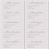 Calligraphy Wedding Guest Address Labels UK Layout (Vorderseite)