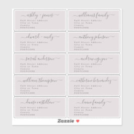 Calligraphy Wedding Guest Address Labels UK Layout