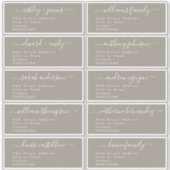 Calligraphy Wedding Guest Address Labels UK Layout (Vorderseite)