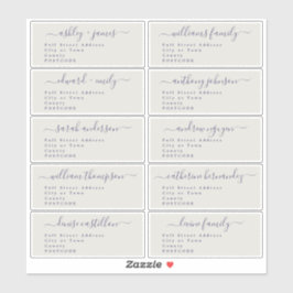 Calligraphy Wedding Guest Address Labels UK Layout