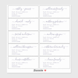 Calligraphy Wedding Guest Address Labels UK Layout