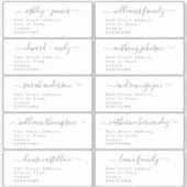 Calligraphy Wedding Guest Address Labels UK Layout (Vorderseite)