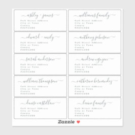 Calligraphy Wedding Guest Address Labels UK Layout