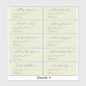 Calligraphy Wedding Guest Address Labels UK Layout (Blatt)