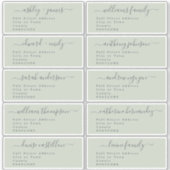 Calligraphy Wedding Guest Address Labels UK Layout (Vorderseite)