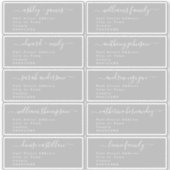 Calligraphy Wedding Guest Address Labels UK Layout (Vorderseite)