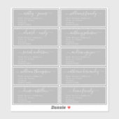 Calligraphy Wedding Guest Address Labels UK Layout (Blatt)
