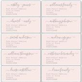 Calligraphy Wedding Guest Address Labels UK Layout (Vorderseite)