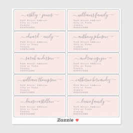 Calligraphy Wedding Guest Address Labels UK Layout