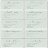 Calligraphy Wedding Guest Address Labels UK Layout (Vorderseite)