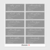 Calligraphy Wedding Guest Address Labels UK Layout (Blatt)