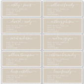 Calligraphy Wedding Guest Address Labels UK Layout (Vorderseite)