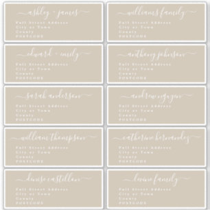 Calligraphy Wedding Guest Address Labels UK Layout