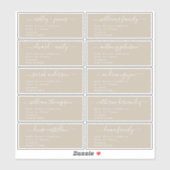 Calligraphy Wedding Guest Address Labels UK Layout (Blatt)