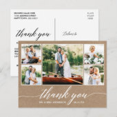 Calligraphy Wedding Kraft 5 Foto Vielen Dank Postkarte (Vorne/Hinten)