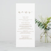 Calligraphy Wedding Menu | Gold Menükarte (Stehend Vorderseite)