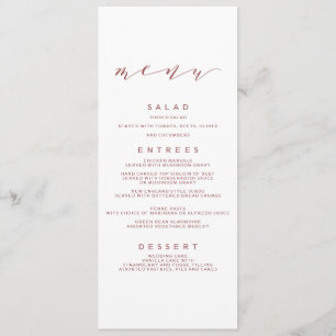 Calligraphy Wedding Menu   Marsala Menükarte