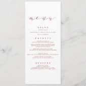 Calligraphy Wedding Menu | Marsala Menükarte (Vorderseite)