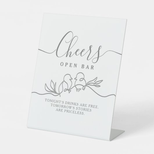 Calligraphy Wedding Open Bar Sockelschild (Vorderseite)