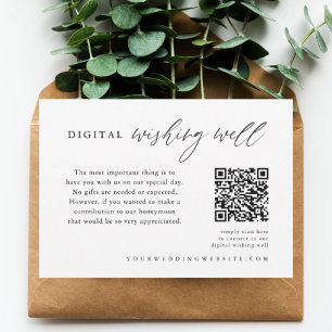 Calligraphy Wedding QR Code Digitale Wünsche gut Begleitkarte