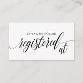 Calligraphy Wedding Registry Card Inserts - Schwar (Vorderseite)