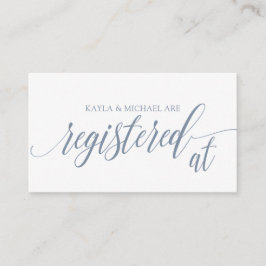 Calligraphy Wedding Registry Cards - Dusty Blue Begleitkarte