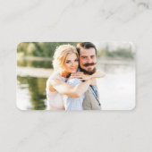 Calligraphy Wedding Registry Foto Dusty Blue Begleitkarte (Rückseite)