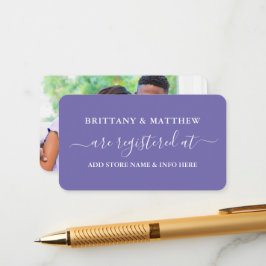 Calligraphy Wedding Registry Foto Periwinkle Begleitkarte