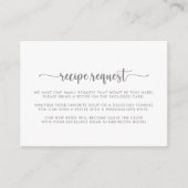 Calligraphy Wedding Silver Recipe Request Begleitkarte (Vorderseite)