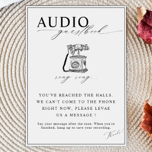 Calligraphy Wedding Telefone Audio Guestbook Zeich Poster