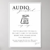 Calligraphy Wedding Telefone Audio Guestbook Zeich Poster (Vorne)