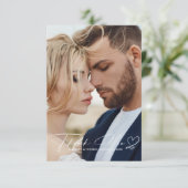 Calligraphy Wedding Vielen Dank Dusty Blue ID771 Dankeskarte (Stehend Vorderseite)