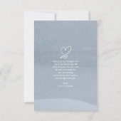 Calligraphy Wedding Vielen Dank Dusty Blue ID771 Dankeskarte (Rückseite)