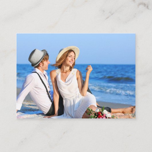 Calligraphy Wedding Website 2 QR Overlay Foto Begleitkarte (Rückseite)