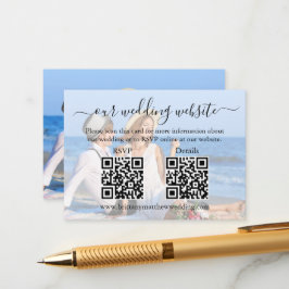Calligraphy Wedding Website 2 QR Overlay Foto Begleitkarte